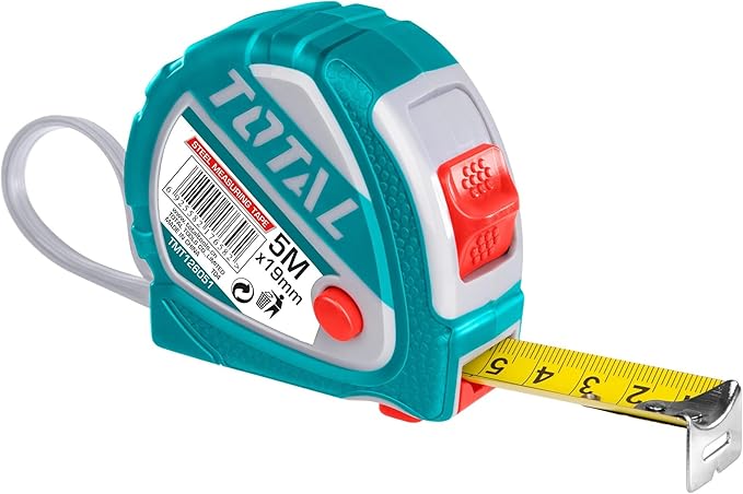Total TMT126051 Steel Measuring Tape, 5 m x 19 mm Size